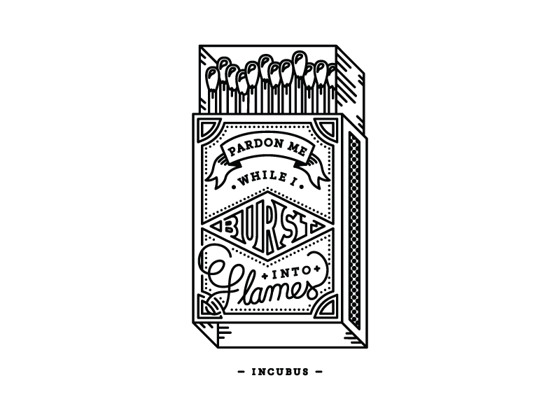 Pardon Me Matchbox illustration music matchbox incubus