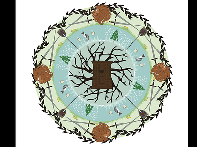 Narnia World Mandala design flat illustration ui vector web