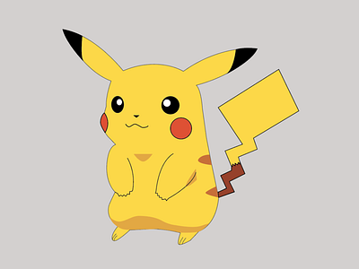 Pikachu! art design flat illustration illustrator pikachu pokemon ui vector web