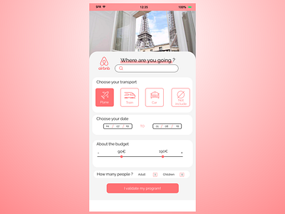 Airbnb Design app art design digital homepage mobile pink redesign sketch travel ui ux web webdesign yoga