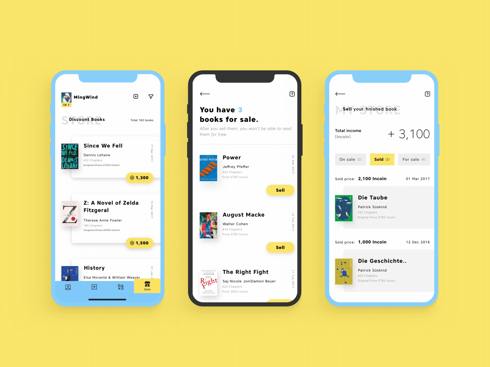 Inread | Discount book store | Reading app animated gif animation app book currency design filter income interaction interface mobie money read reading sale sketch sold store ui uiux