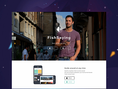 Website for app app design fish interface say web