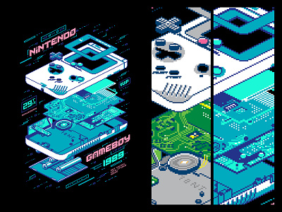 Dot Matrix Game 8bit chiptune debut debut shot debutshot game art gameboy graphic design illustration art pixel art retro console