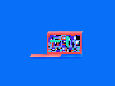 Glitch 2d computer glitch illustration laptop vector