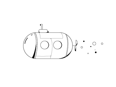 A lil Submarine 2d design line submarine vector