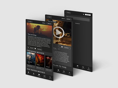 Mobile movie-app perspective design mockup movie app