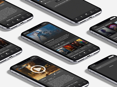 Multi iphone-views for my movie app design mockup movie app