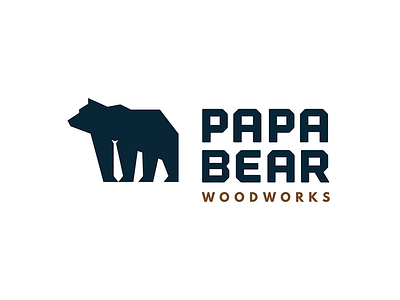 Papa Bear Woodworks logo animal bear logo prospect woodworking