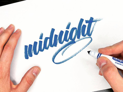 Midnight in marker brush brushpen calligraphy crayola design marker midnight sketch typography