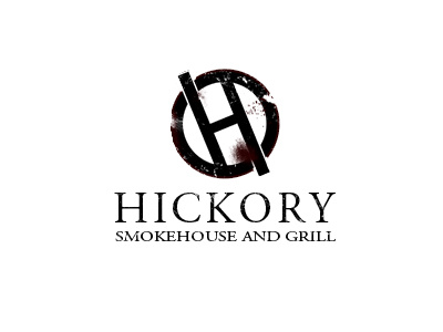 Hickory bbq grunge identity logo worn