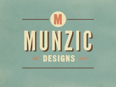 Munzic Designs brand design identity logo m retro vintage