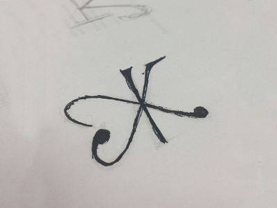 KJ Monogram Wedding Sketch