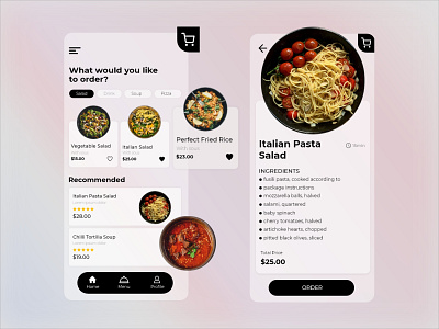 Restaurant App Design app app design application blurred background colors design icon minimal trend typography ui uidesign ux