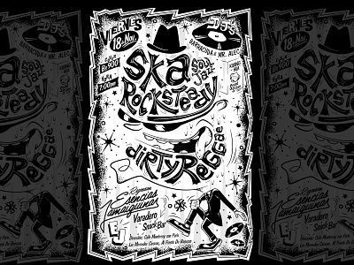 Flyer /Ska, soul, jazz, dirty reggae concert flyer design flyer illustration illustrator jazz low brow music poster reggae ska vector