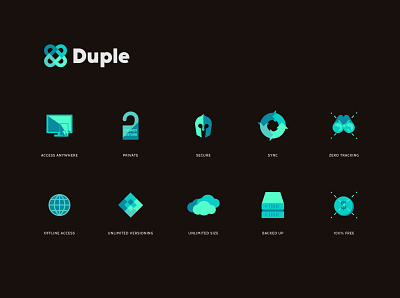 Duple logo & icons icon design icon set iconography icons icons set logo logo design