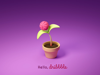 Hello, Dribbble! 3d 3d asset 3d design 3d icon 3d illustration 3d modelling app blender branding design hello dribbble icon illustration logo