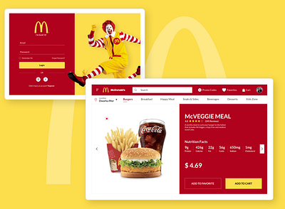 McDonald's Web Site UI Design app design brand design branding daily ui designinpiration dribble food and drink mcdonald mcdonalds ui ui design uiux user interface design website design