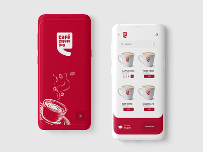 Cafe Coffee Day Mobile App adobe photoshop app design daily ui design designinpiration dribble ui ui design uiux user interface design