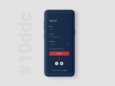 10 Days Design Challenge, Day 3- Sign Up Screen Design