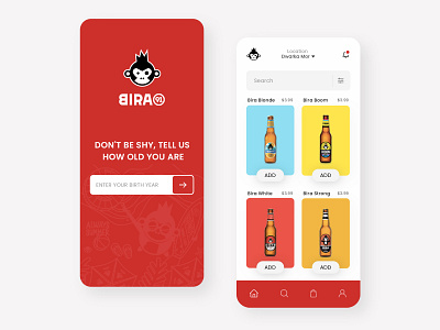 Bira 91 Beer App Design Concept adobe photoshop app design bira91 branding daily ui designinpiration dribble minimalist ui design uiux user interface design