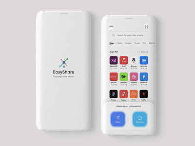 EasyShare App Design Concept 10ddc adobe photoshop app app design daily ui designinpiration dribble minimalist share ui design uiux