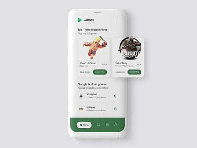 Google Play Games App Design shot