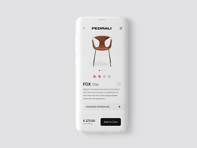 Pedrali Furniture App Design Shot