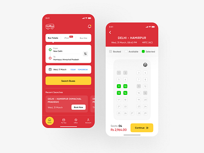 Redbus App Design Concept