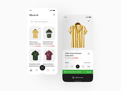 Clothing app design concept