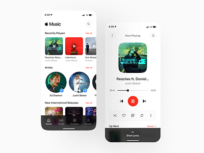 Apple Music Mobile App Concept app design daily ui design designinpiration dribble product design ui design uiux user interface design