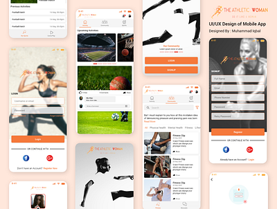 UI UX Design of Women Sports App interaction design mobile ui mockup ui ui ux uidesign ux