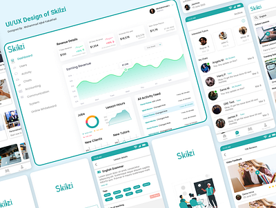 Product design of Skilzi app interaction design landing page mobile ui mockup ui ui ux uidesign ux webdesign