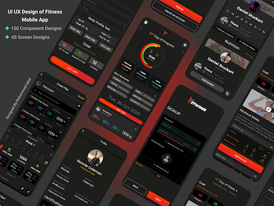 UI UX Design of Fitness App app design interaction design mobile ui mockup ui ui ux uidesign ux