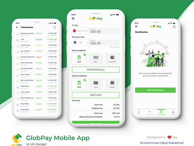 GlobPay Mobile App UI UX Design admin panel app dashboard design design graphic design interaction design landing page logo mobile app mobile ui mockup ui ui ux uidesign ux wallet app web app web design website design wireframe design