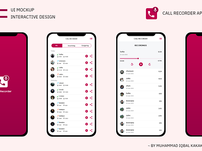 CALL RECORDER APP android app design interaction design ios app mobile ui mockup ui ui ux uidesign ux