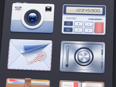 Icons calculator camera contact email geeco icon notepad radio recorder safe theme ui