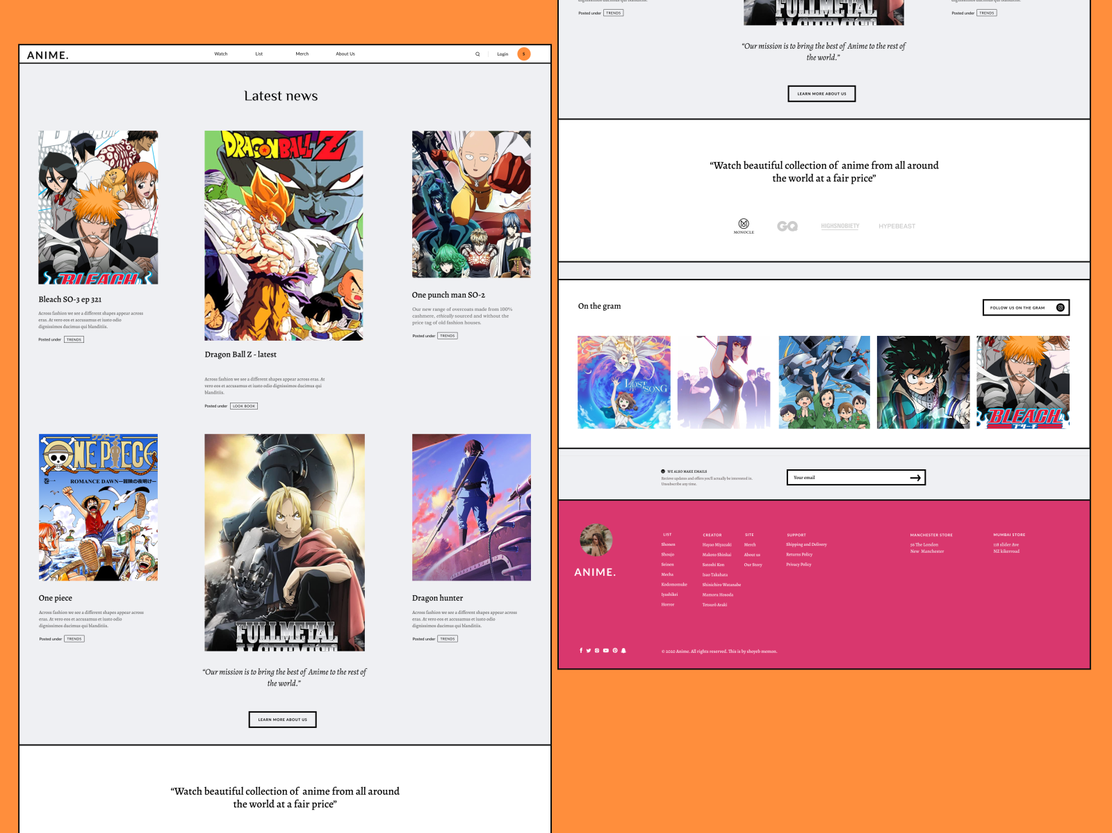 Anime website by Shoyeb Memon on Dribbble