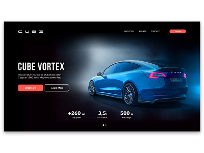 Page Automobile Vortex ui ux