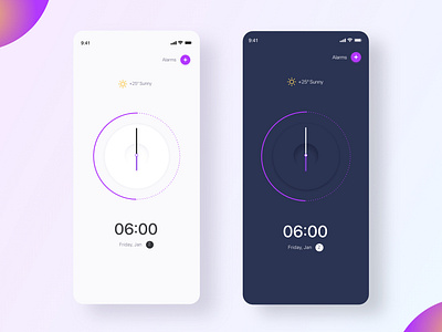 UI Alarm app Dark Theme ui ux