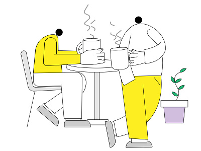 Tea Time Flat Illustration Minimal coloring