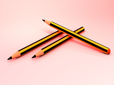 Pencil Low Poly 3d Model