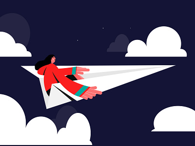 Girl on Paper Plane bangladesh character design flat illustration flatdesign illustration illustration art minimal minimalism vector