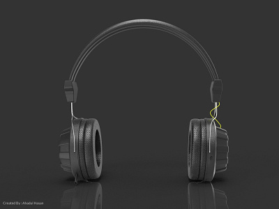 Black Headphone 3D Model