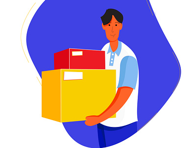 Delivery Man with boxes bangladesh character design design flat illustration illustration illustration art minimalism vector