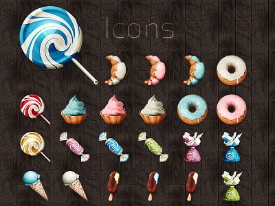 Sweet-tooth brain exerciser - icons app brain candy game ice icon smart sweet telephone tooth ui ux