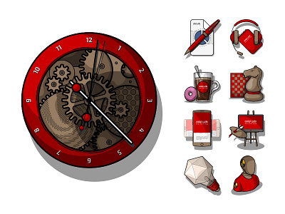 Time. GoldWeb icons bulb chess clock cup easel gear headphones icon idea pen time