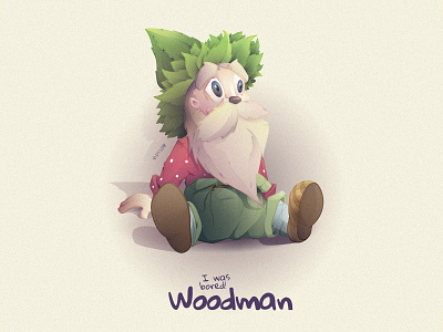 Woodman beard character dwarf forest hat illustrator kindergarten mushroom vector woodman