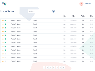 Projects List Table app branding design flat identity ui ux vector web website