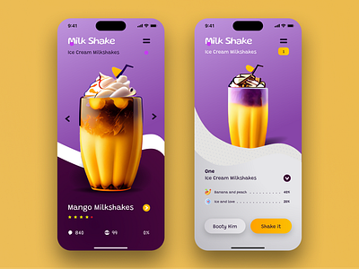 Milk Shake mobile app app design milk milkshake mobile shake ui ux