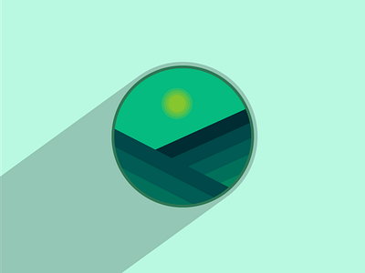 Green landscape art artwork color creative design flat green icon illustration landscape logo shape vector